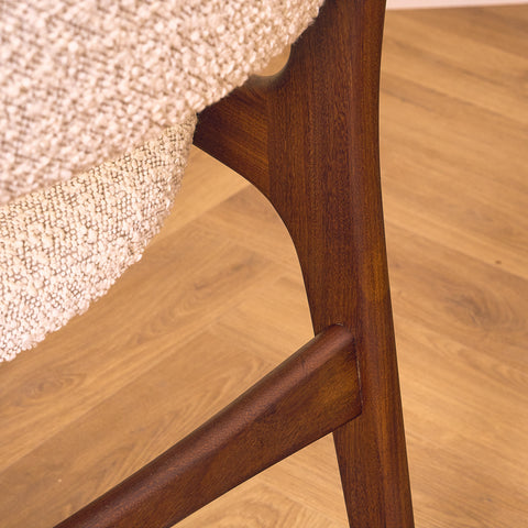Danish dining chairs in walnut by Erik Buch, model 98
