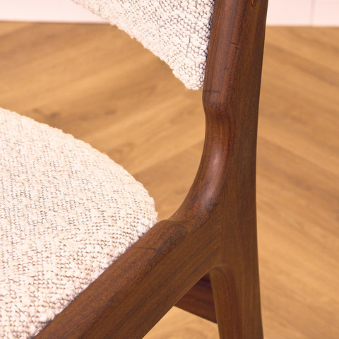 Danish dining chairs in walnut by Erik Buch, model 98