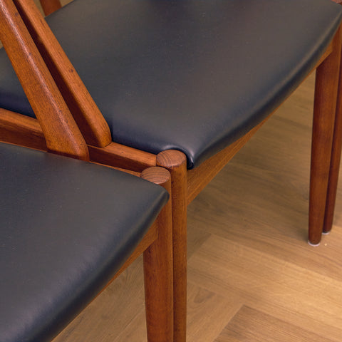 Danish dining chairs in teak by Kai Kristiansen for Schou Andersen, model 31