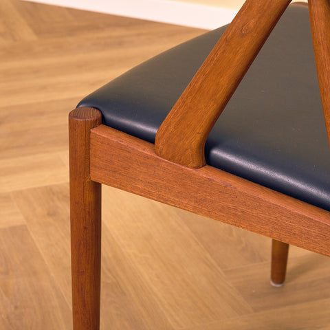 Danish dining chairs in teak by Kai Kristiansen for Schou Andersen, model 31