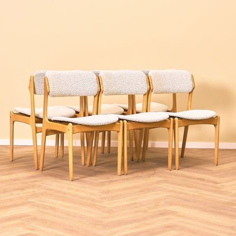 Danish dining chairs in beech, model OD49 by Erik Buch for OD Møbler