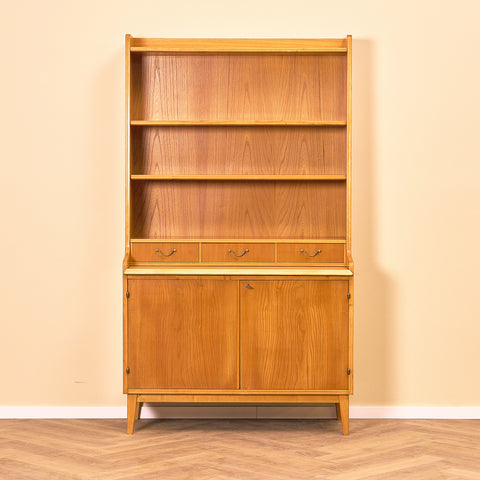 Swedish bookshelf in teak and beech