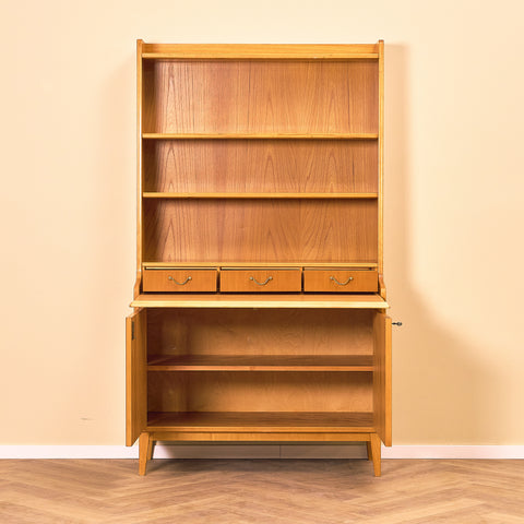 Swedish bookshelf in teak and beech