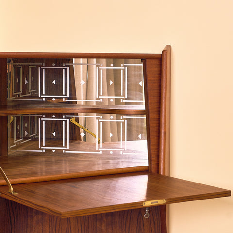 Danish corner bar cabinet in teak by Gunni Omann for Omann Jun Møbelfabrik