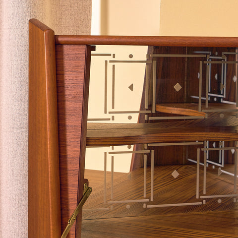 Danish corner bar cabinet in teak by Gunni Omann for Omann Jun Møbelfabrik