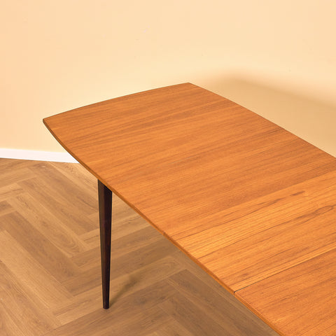 Swedish dining table in teak and beech