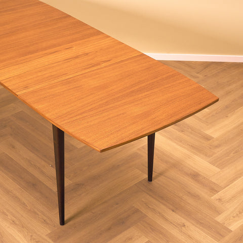 Swedish dining table in teak and beech