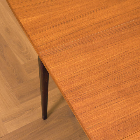 Swedish dining table in teak and beech