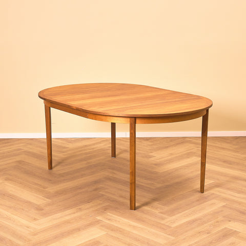 Swedish round dining table in walnut by Nils Jonsson for Troeds
