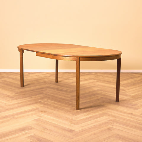 Swedish round dining table in teak