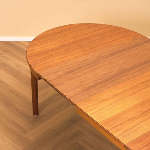 Swedish round dining table in teak