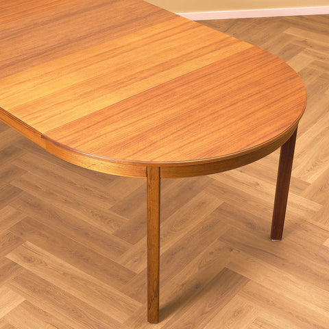 Swedish round dining table in teak