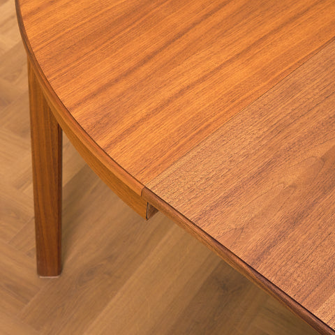 Swedish round dining table in teak