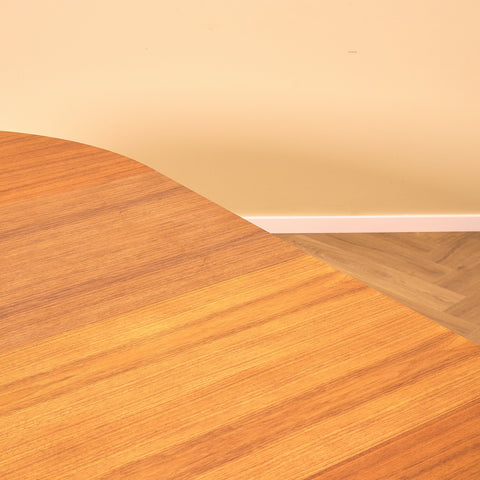 Swedish round dining table in teak