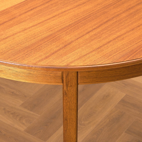 Swedish round dining table in teak