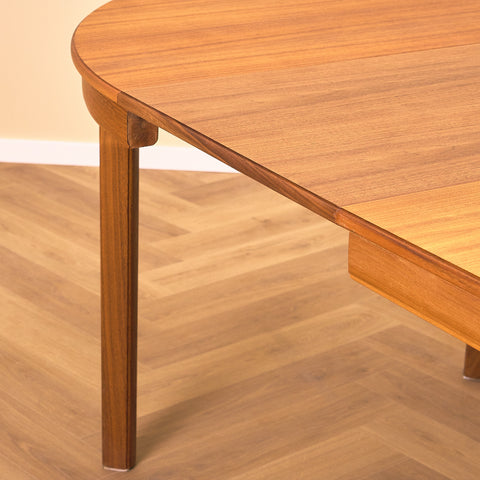 Swedish round dining table in teak