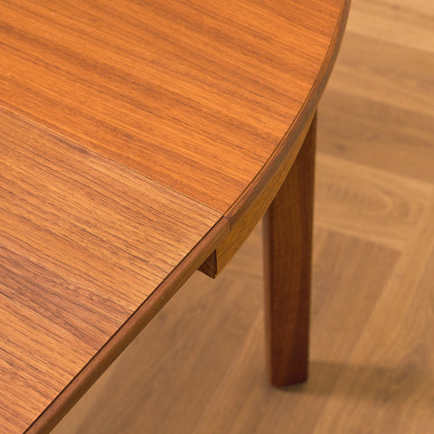Swedish round dining table in teak