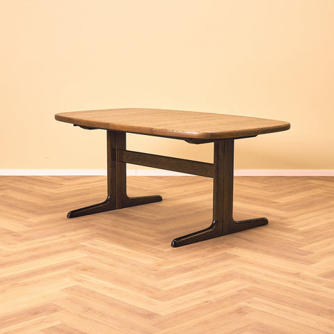 Danish oval dining table in smoked oak by Skovby