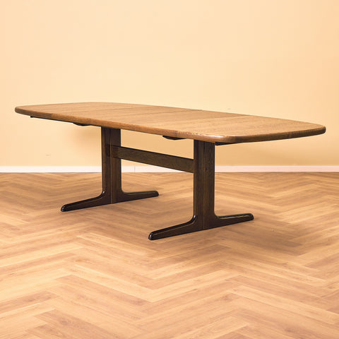Danish oval dining table in smoked oak by Skovby