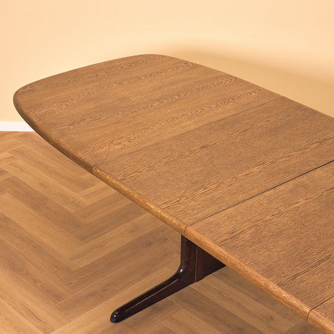 Danish oval dining table in smoked oak by Skovby