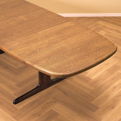 Danish oval dining table in smoked oak by Skovby
