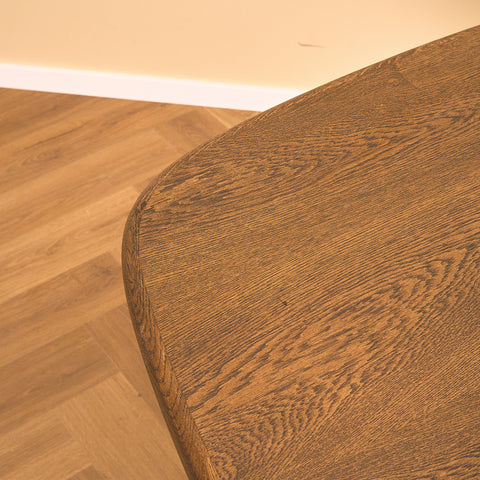 Danish oval dining table in smoked oak by Skovby