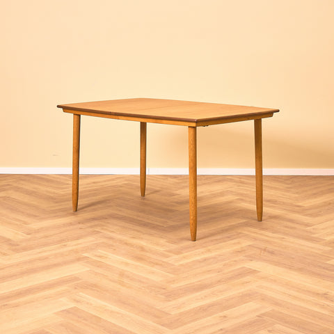 Swedish dining table in teak & oak by Bränntorps