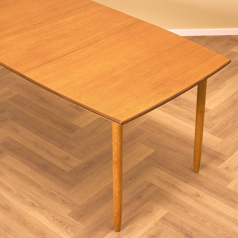 Swedish dining table in teak & oak by Bränntorps