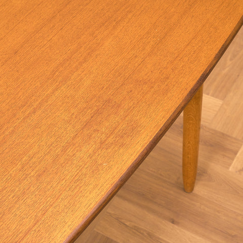 Swedish dining table in teak & oak by Bränntorps
