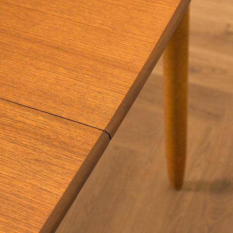 Swedish dining table in teak & oak by Bränntorps
