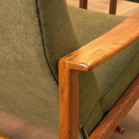 Swedish armchair and stool in teak by Bröderna Andersson, Ekenässjön