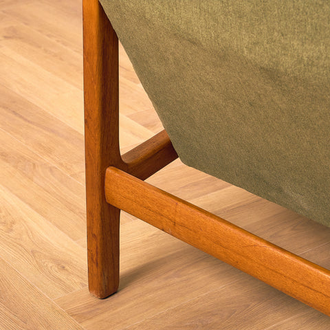 Swedish armchair and stool in teak by Bröderna Andersson, Ekenässjön