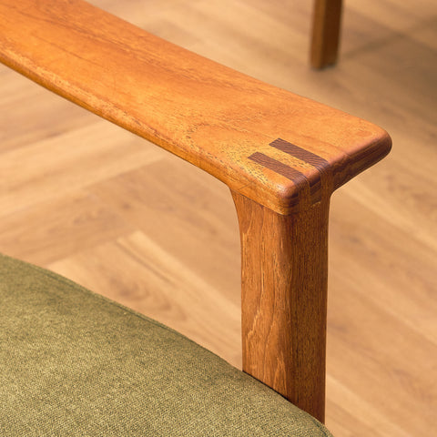 Swedish armchair and stool in teak by Bröderna Andersson, Ekenässjön