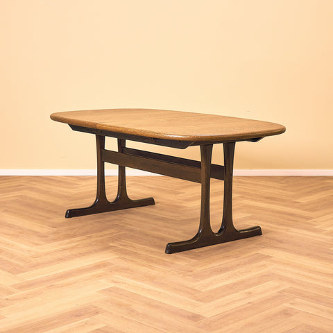 Danish oval dining table in smoked oak