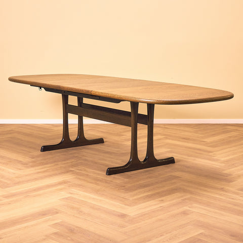 Danish oval dining table in smoked oak