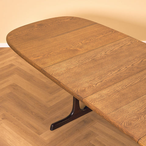 Danish oval dining table in smoked oak