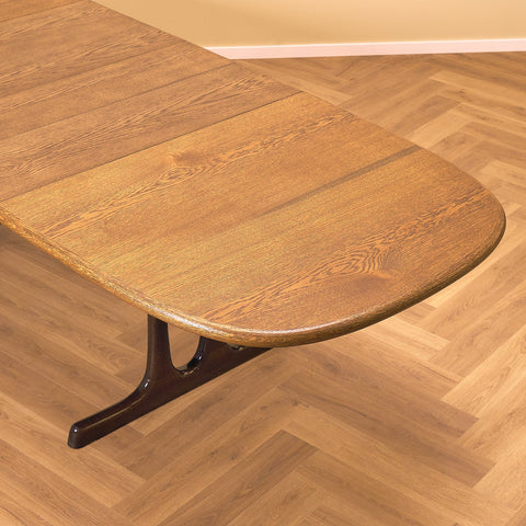Danish oval dining table in smoked oak