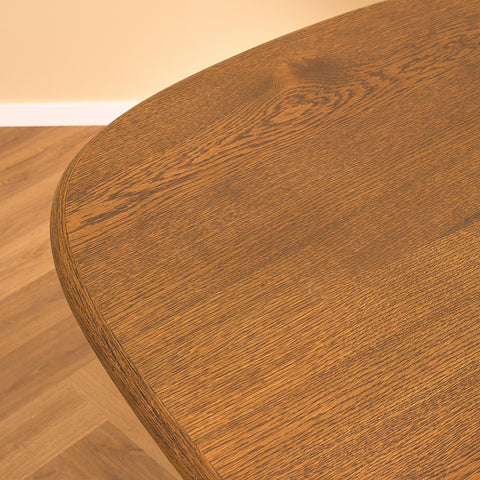 Danish oval dining table in smoked oak