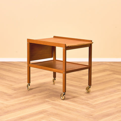 Swedish serving trolley / side table in teak by Erik Gustafssons Möbelfabrik, Brittatorp