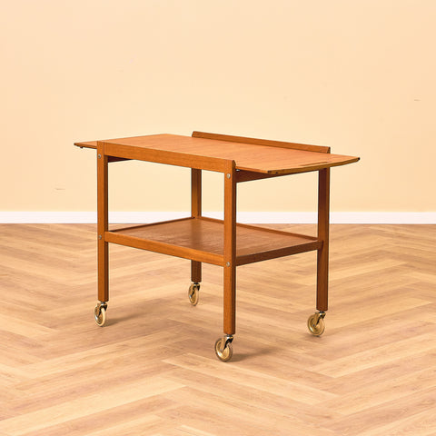 Swedish serving trolley / side table in teak by Erik Gustafssons Möbelfabrik, Brittatorp