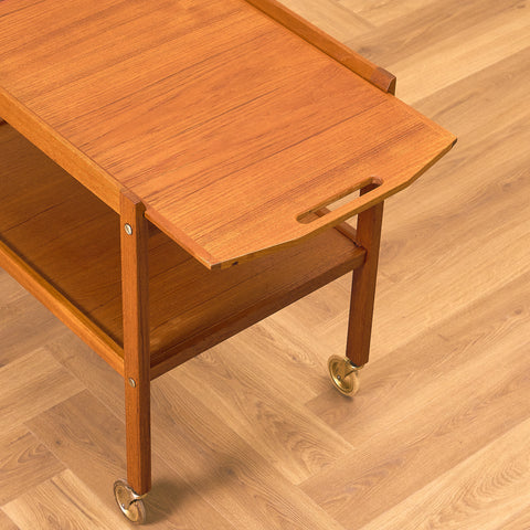 Swedish serving trolley / side table in teak by Erik Gustafssons Möbelfabrik, Brittatorp