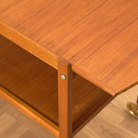 Swedish serving trolley / side table in teak by Erik Gustafssons Möbelfabrik, Brittatorp