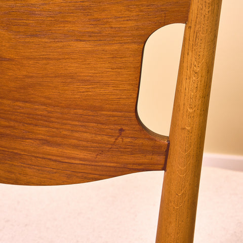 Danish dining chairs in teak and oak, Model 42A by Helge Sibast for Sibast