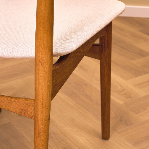 Danish dining chairs in teak and oak, Model 42A by Helge Sibast for Sibast