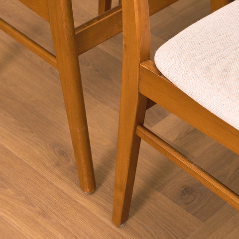 Danish dining chairs in teak and beech by Findahl