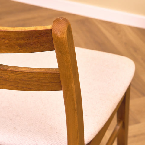Danish dining chairs in teak and beech by Findahl