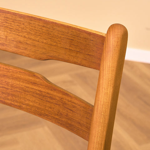 Danish dining chairs in teak and beech by Findahl