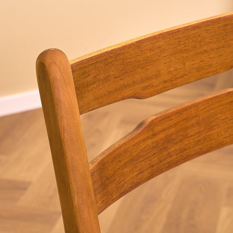 Danish dining chairs in teak and beech by Findahl