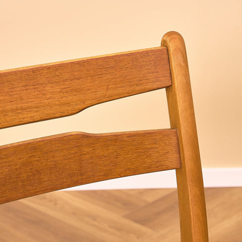 Danish dining chairs in teak and beech by Findahl
