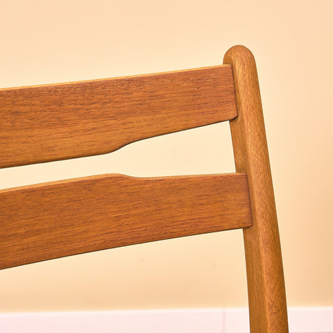 Danish dining chairs in teak and beech by Findahl